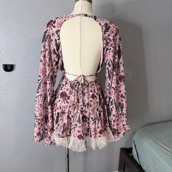 Dollskill Current Mood Dreamy Dusk Mini Dress, Floral, M - Picture 2 of 7